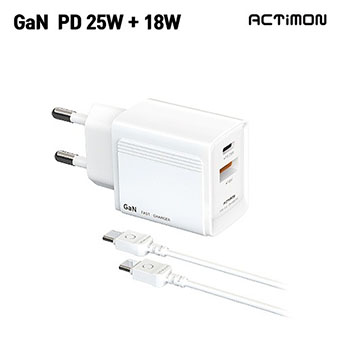 Ƽ GAN PD 25W (C1/ USB1)   (C to C CABLE / MON-PD25W-CU-T1-CP)